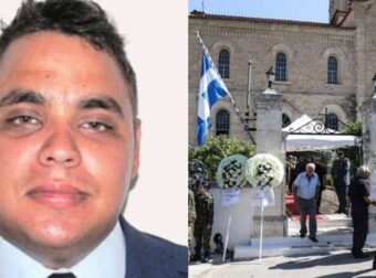 Σπαραγμός στα Χάνια: Το στεφάνι που ξεχώρισε στην κηδεία του σμηναγού του μοιραίου Canadair Χρήστου Μουλά