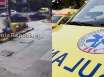 Ατύχημα στην Λαμία: Καρέ – καρέ η εκτροπή αυτοκινήτου στη στροφή κεντρικού δρόμου