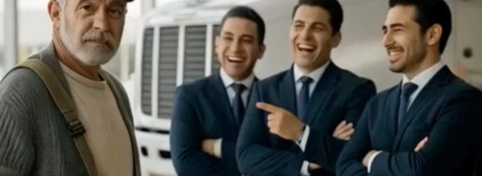 «Θα πάρω πέντε φορτηγά Μερσέντες», είπε ο άντρας με τα κουρέλια ρούχα. Όλοι γέλασαν και τον κορόιδεψαν, μέχρι που κατάλαβαν το λάθος τους — αλλά τότε ήταν πια αργά.