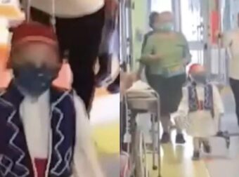 Ο 5χρονος Γαβριήλ που δίνει μάχη με τον καρκίνο έκανε «παρέλαση» ντυμένος τσολιάς στο Ιπποκράτειο