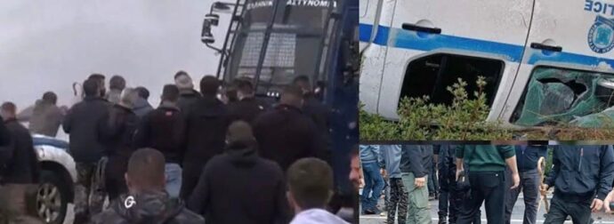 Χάμος στα Χανιά με αγρότες και ΜΑΤ – Πετροπόλεμος, αναποδογυρισμένο περιπολικό, τραυματίες