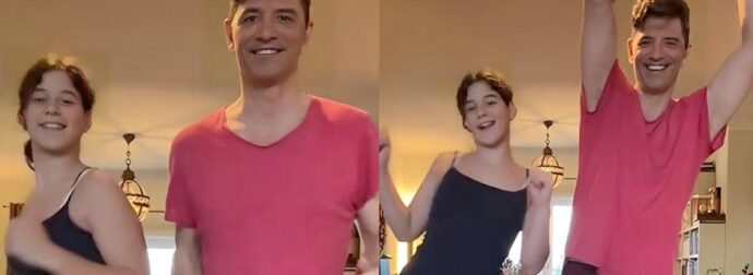 Σάκης Ρουβάς: Το απολαυστικό βίντεο με την κόρη του, Αριάδνη μέσα από το σαλόνι του σπιτιού τους
