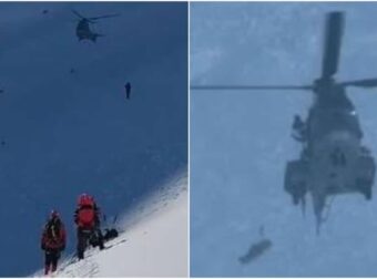 Η στιγμή της ανάσυρσης των τεσσάρων ορειβατών που έχασαν τη ζωή τους στα Βαρδούσια