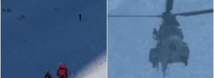 Η στιγμή της ανάσυρσης των τεσσάρων ορειβατών που έχασαν τη ζωή τους στα Βαρδούσια