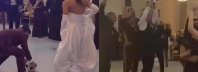 Γάμος Κατσούλη & Ρουμελιώτη: Η νύφη έβαλε «γκολ» στον γαμπρό – Βίντεο από το γαμήλιο γλέντι