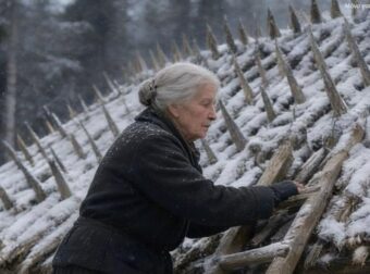 Μια ηλικιωμένη γυναίκα πέρασε όλο το καλοκαίρι και το φθινόπωρο τοποθετώντας μυτερούς ξύλινους πασσάλους πάνω στη στέγη της. Οι γείτονες ήταν βέβαιοι πως είχε χάσει τα λογικά της… μέχρι που τελικά έφτασε ο χειμώνας.