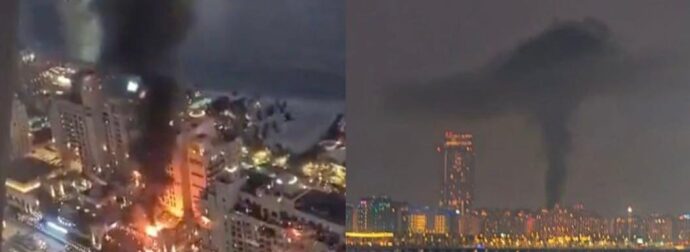 Φωτιά σε πολυτελές ξενοδοχείο του Ντουμπάι μετά από ιρανική πυραυλική επίθεση