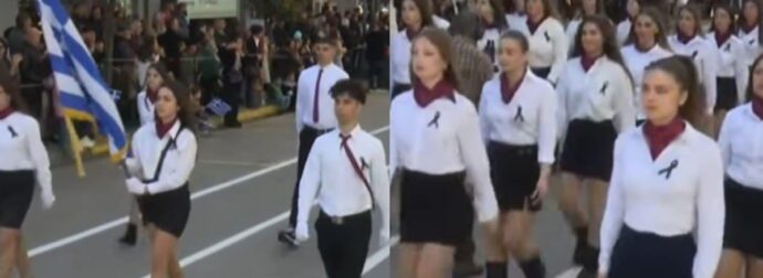 25η Μαρτίου: Παιδιά στον Πύργο παρήλασαν με μαύρες κορδέλες για ένα λόγο που «ραγίζει καρδιές»