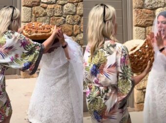 Η Δανάη Μπάρκα μας δείχνει την πεθερά της μετά τον γάμο – Το βίντεο και το παραδοσιακό έθιμο που ακολούθησαν