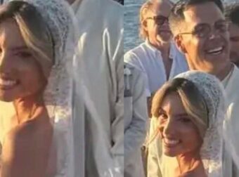 Αθηνά Οικονομάκου: Η πρώτη φωτογραφία από τον γάμο της με τον Μπρούνο Τσερέλα στην Πάρο, τα δάκρυα χαράς και το νυφικό