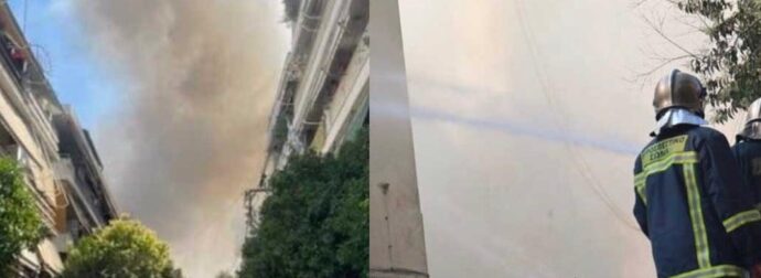 Φωτιά σε διώροφο κτίριο στην Καλλιθέα – Γυναίκα πήδηξε από το μπαλκόνι για να σωθεί
