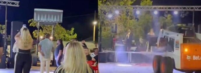 Έριξαν λουλούδια στη Γωγώ Τσαμπά με… φορτωτή σε χωριό στα Φάρσαλα