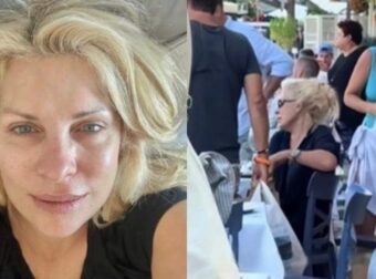 «Μποτιλιάρισμα» στην Κεφαλονιά για την… Μενεγάκη: Εμφανίστηκε ντυμένη έτσι, με τα μαλλιά πιασμένα πάνω και άβαφη, για να φάει στο Φισκάρδο και προκάλεσε… χαμό