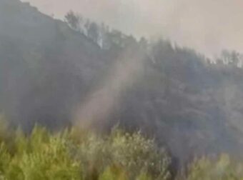 Εντυπωσιακό φαινόμενο στο Μουζάκι: Ανεμοστρόβιλος σχηματίστηκε μέσα στο πύρινο μέτωπο