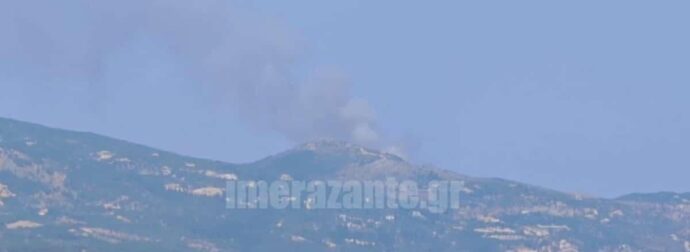 Φωτιά στην Ζάκυνθο στην περιοχή Ελιές – Καίει σε δασική έκταση, ενεργοποιήθηκε το 112