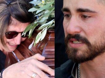 Νίκος Καλογερόπουλος: Τραγικές φιγούρες η σύζυγος και ο γιος του στο τελευταίο «αντίο» – Το τραγούδι που του αφιέρωσαν